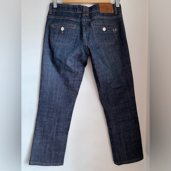 Shio Japanese Low Rise Dark Wash Capris Jeans - Picture 2 of 7